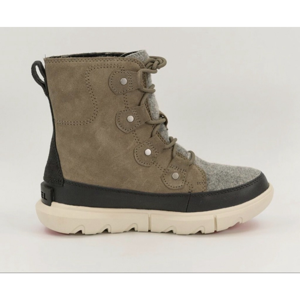 Sorel Explorer II Joan Felt Sage Fawn Suede Ankle Boots WP Women’s Size 7 NWT - Picture 3 of 5